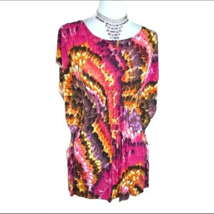 Multi color Boho‎ flutter sleeves tunic/ cover up